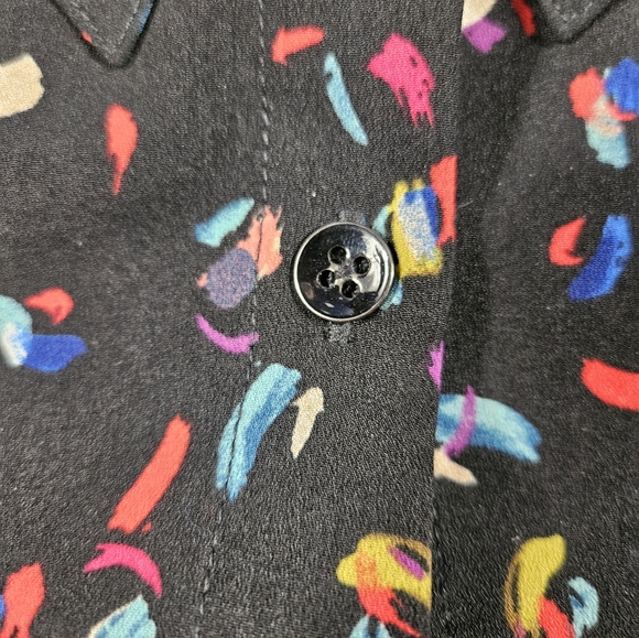 Cabi Confetti Ferris Print Button Up Long Sleeve Blouse Sz Large Career Workwear - Picture 11 of 16